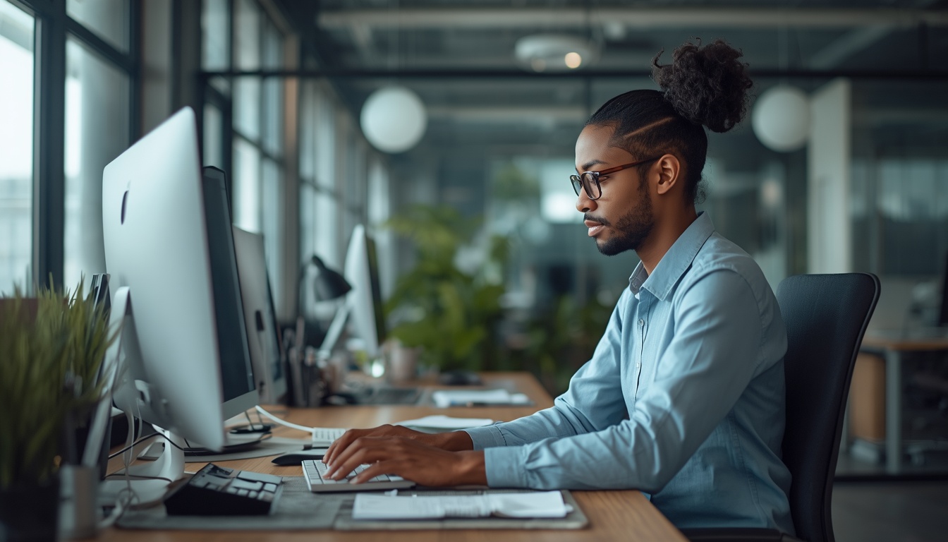 Removalankle office worker practicing calm at desk